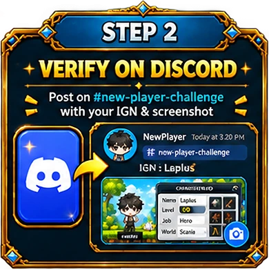 Step 2 - Verify on Discord. Post on #new-player-challenge with your IGN and screenshot.